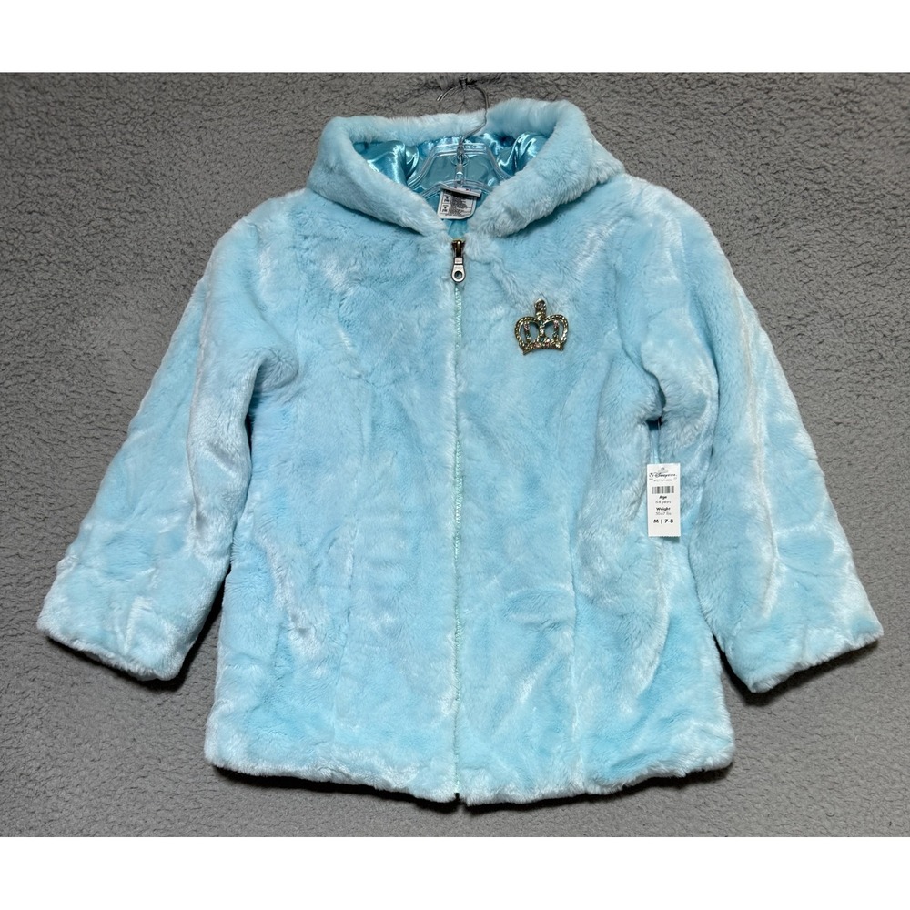 NEW Vintage Disney Store Aladdin Faux Fur Coat Hooded Jacket Kids Size M 7-8 yrs